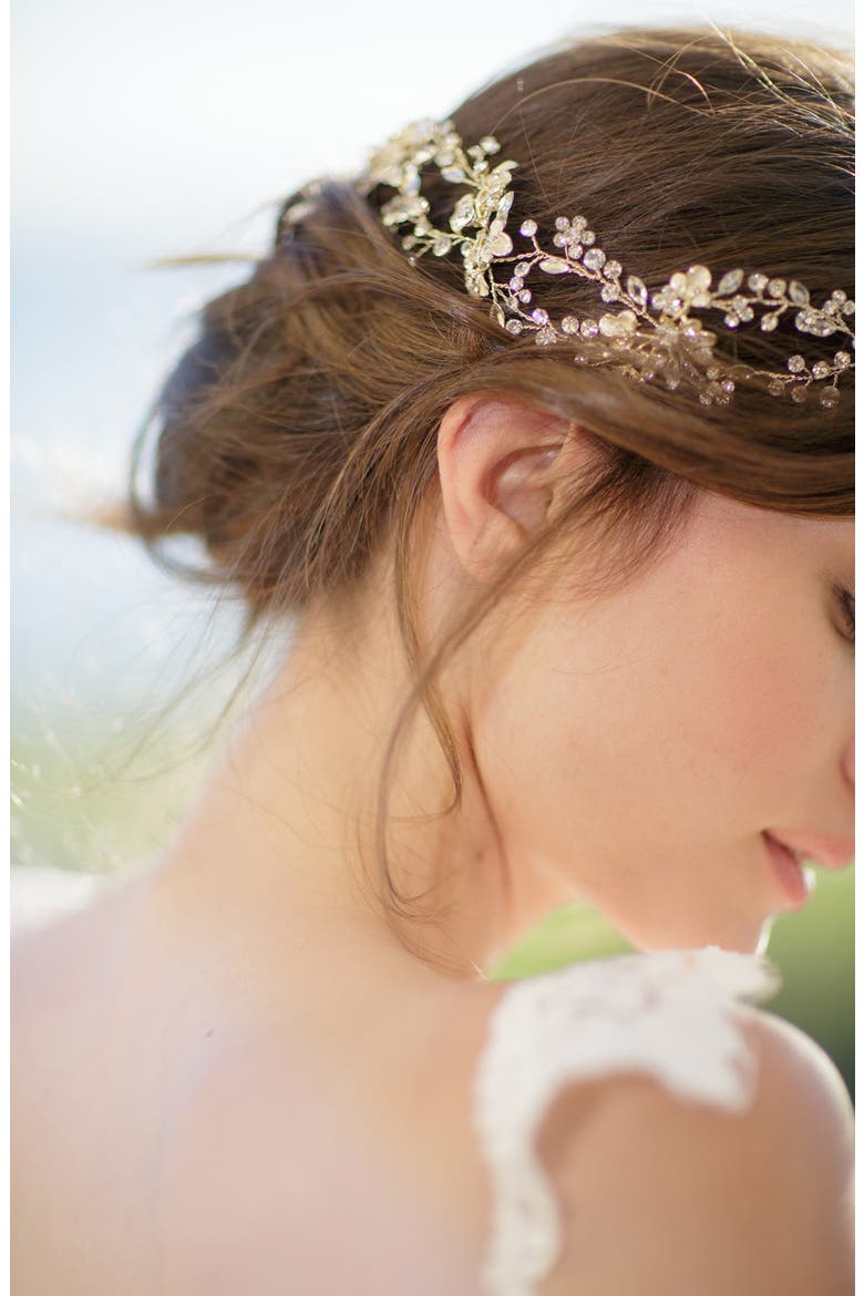 'Mila' Jeweled Head Band, Alternate, color, CLASSIC SILVER