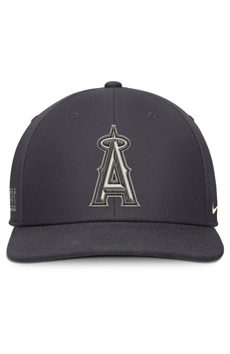Nike Men's Nike Anthracite Los Angeles Angels Statement Pro Snapback Hat, Alternate, color, Anthracite