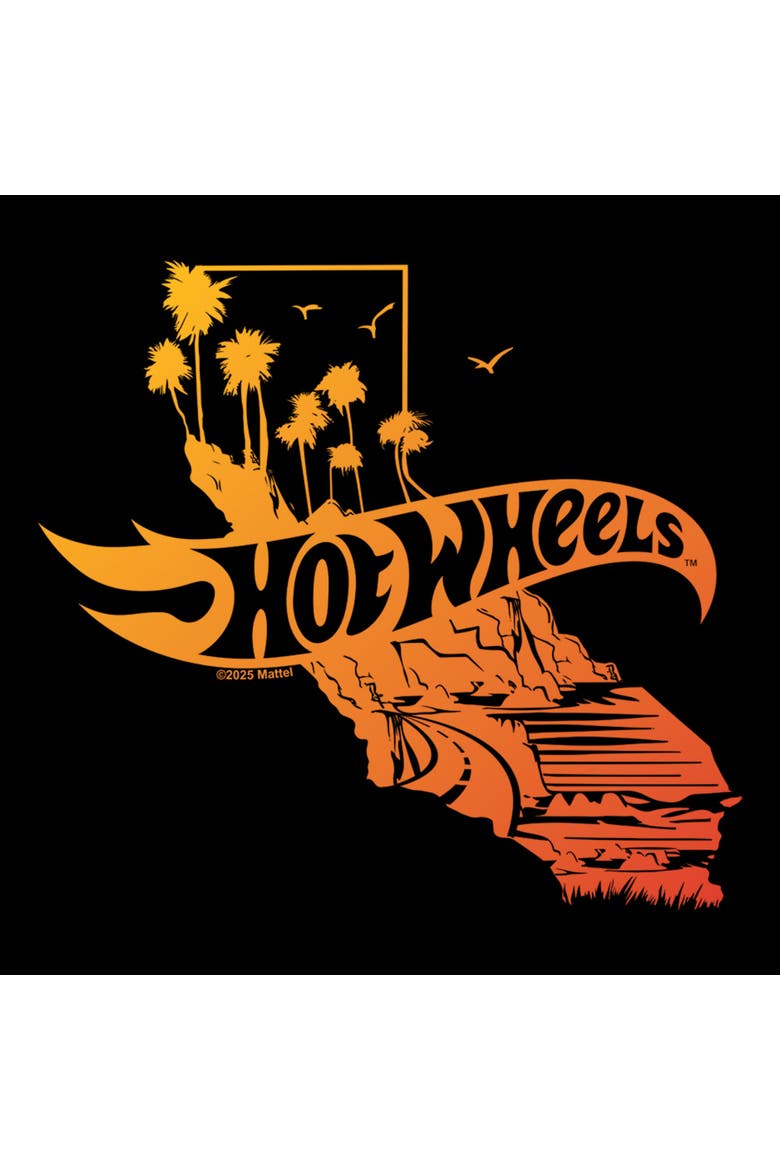 Men's Hot Wheels California Palm Trees  Graphic T-Shirt, Alternate, color, Black