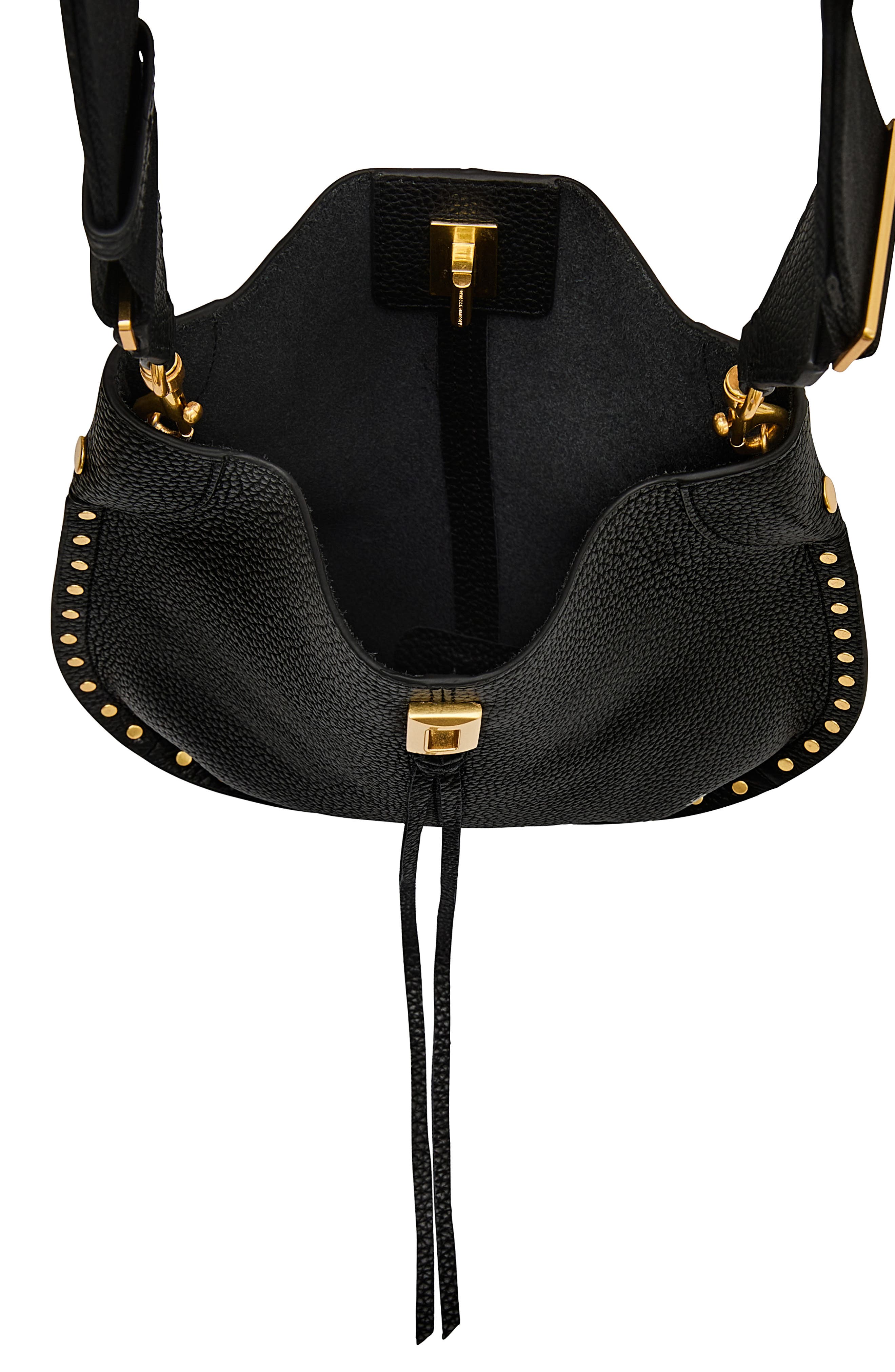 Darren Slim Leather Crossbody, Alternate, color, BLACK
