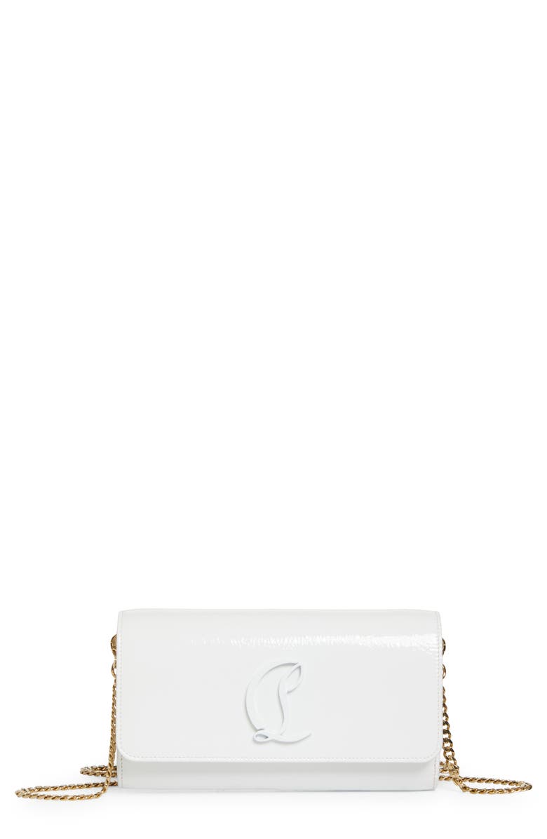 Christian Louboutin Loubi54 Naplak Leather Wallet on a Chain, Main, color, Bianco