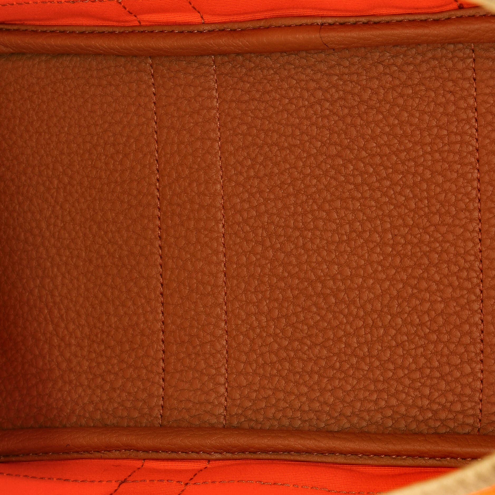 Pre-Owned Hermes Garden Party Tote Toile and Leather 30, Alternate, color, Orange Minium