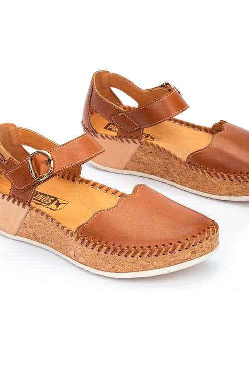 Pikolinos Marina Wedge Flat In Brandy