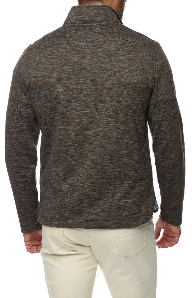 Robert Graham Remo Space Dye Quarter Zip Pullover, Alternate, color, Black