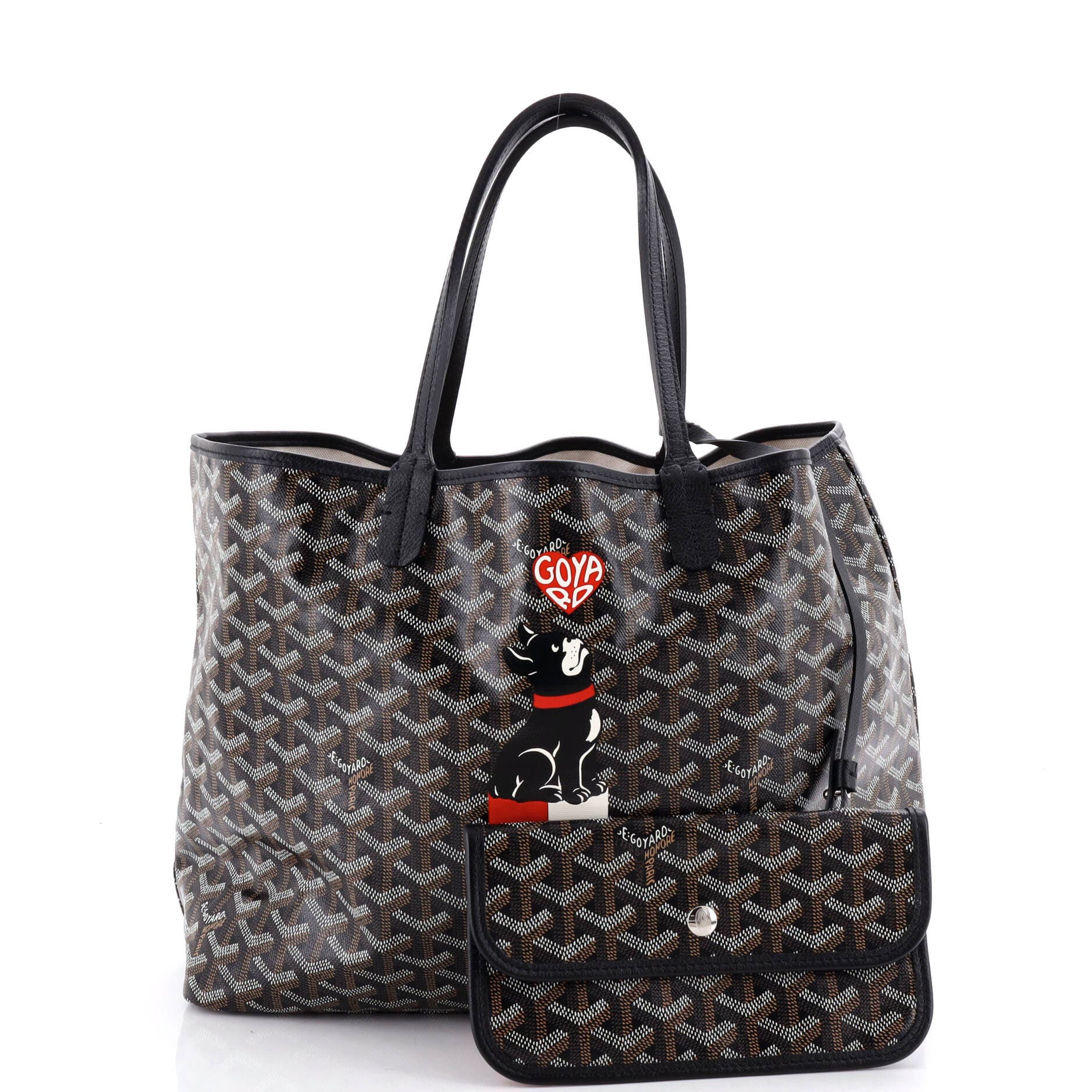 Saint Louis Tote Printed Coated Canvas PM, Alternate, color, Black