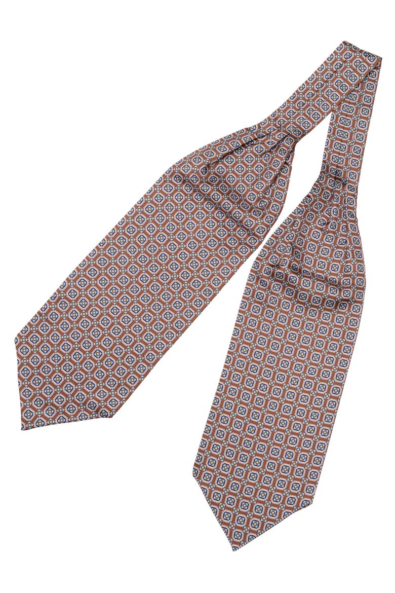 Barberini - Silk Ascot Cravat Tie for Men, Alternate, color, Chocolate