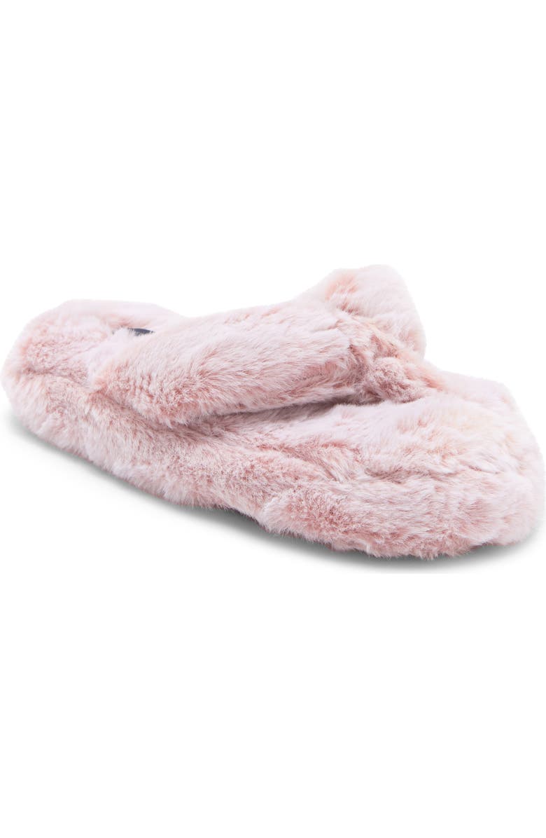Rachel Roy Faux Fur Slipper, Main, color, Blush