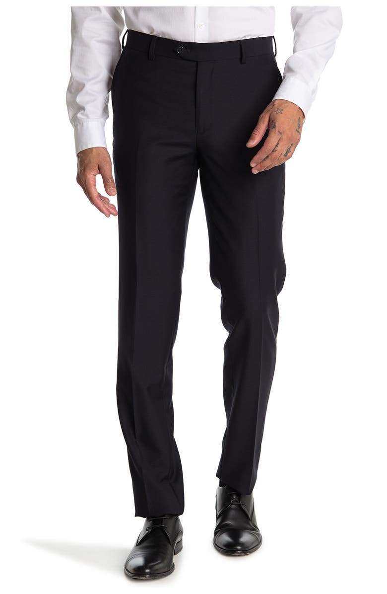 ZANETTI Slim Fit Flat Front Pants, Main, color, 