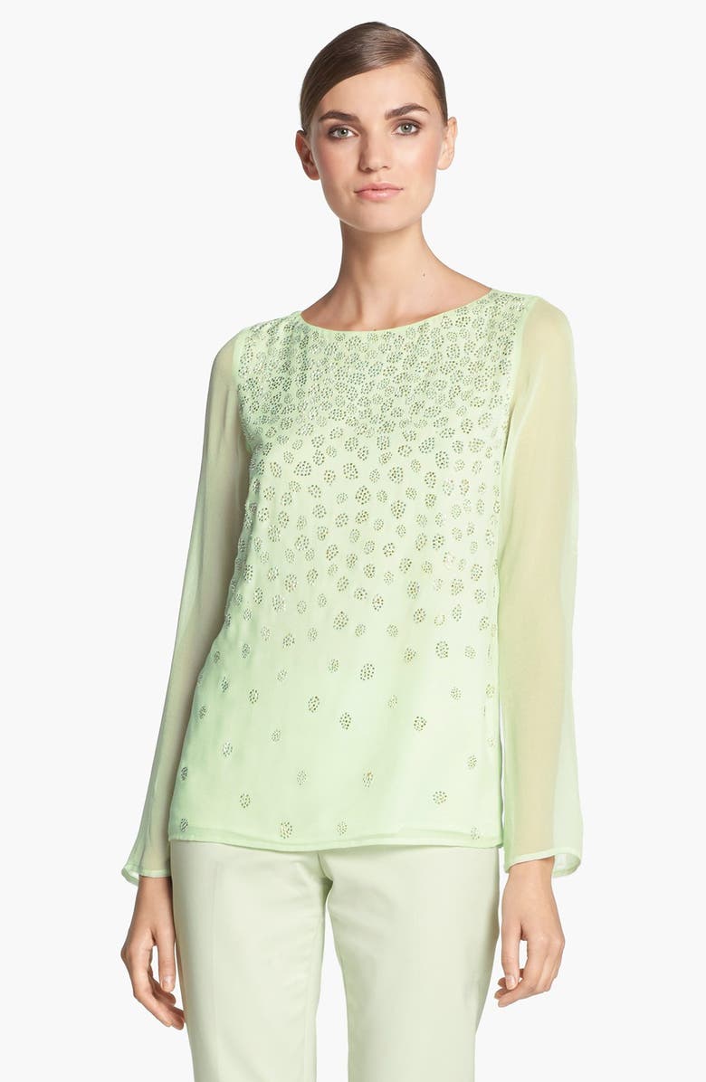 St. John Collection Silk Chiffon Tunic, Main, color,