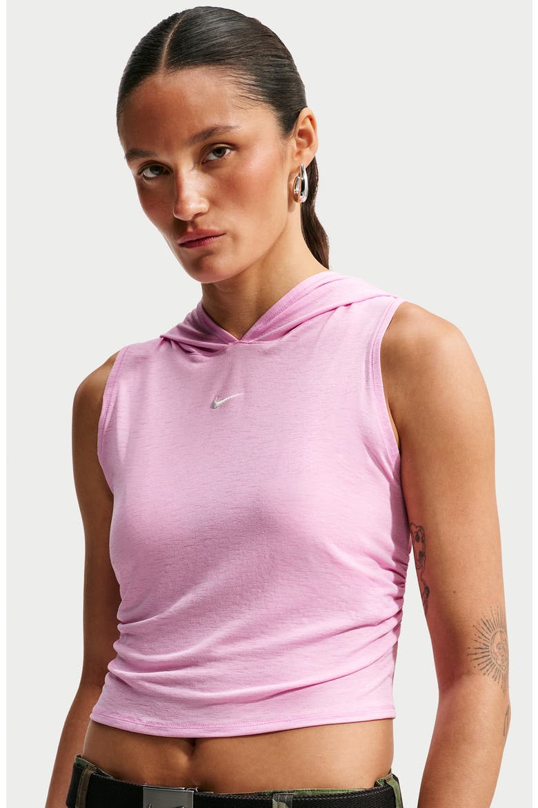 Hooded Cropped Tank, Alternate, color, PINK RISE/ SAIL