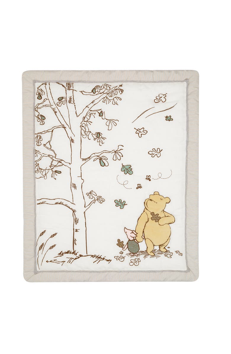 Lambs & Ivy Disney Baby Storytime Pooh 3-Piece Nursery Crib Bedding Set, Alternate, color, White