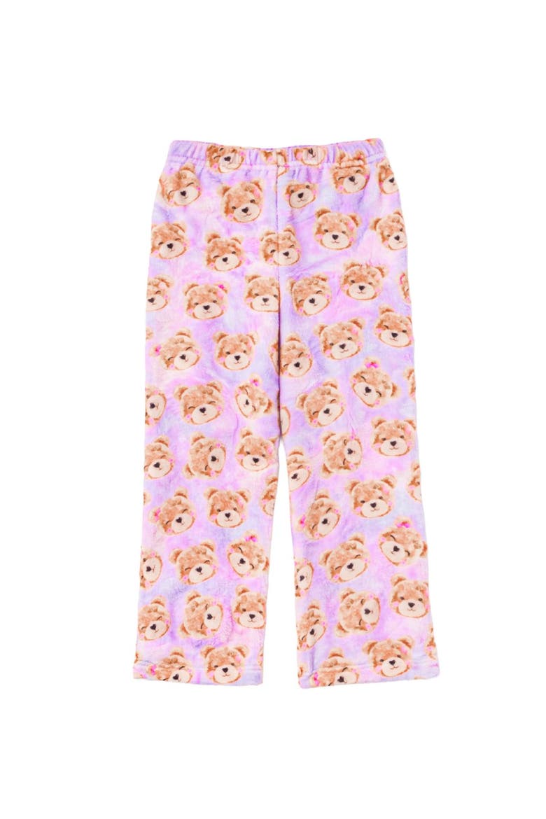 Plush Lavender Teddy Print loungewear pant, Main, color, Lavender Teddy Print