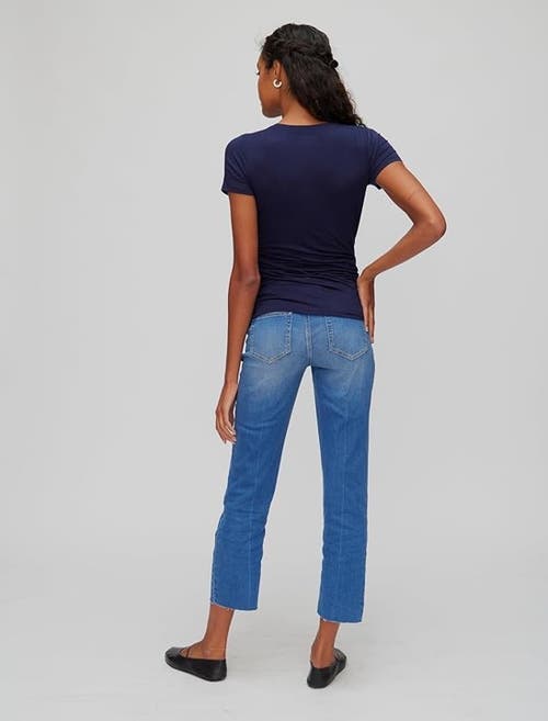 Motherhood Maternity Secret Fit Over The Bump Straight Leg Maternity Denim Jeans In Blue