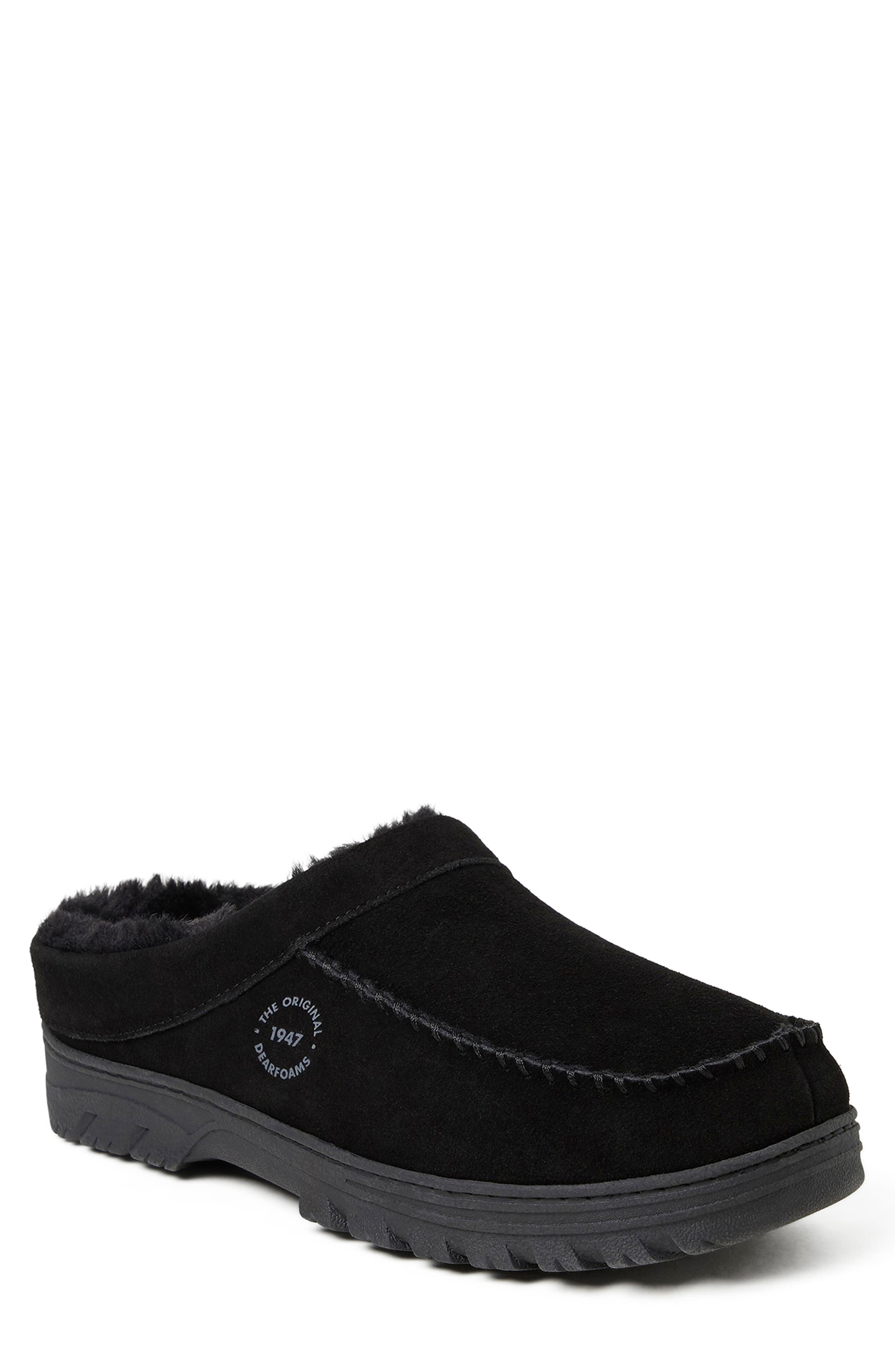 Suede Faux Shearling Lined Clog