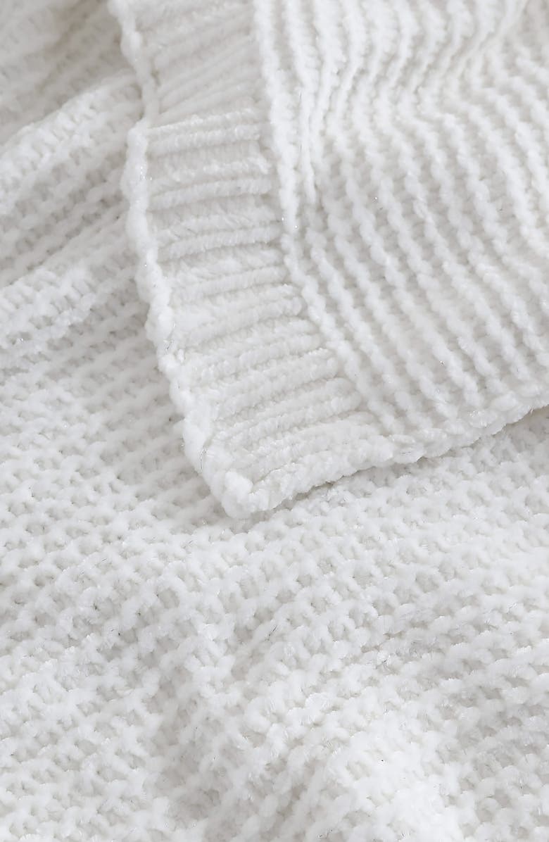French Connection Eloise Chenille Throw Blanket, Alternate, color, White
