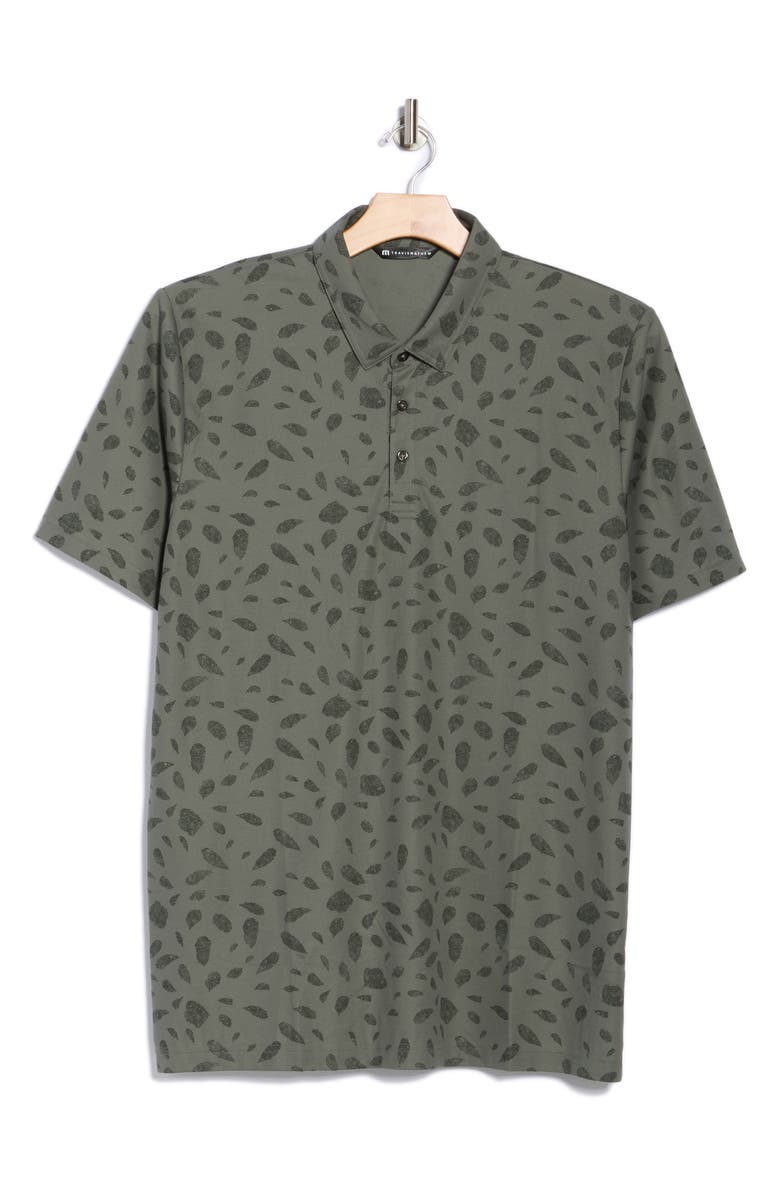 TravisMathew Magma Melt No Logo Knit Polo, Alternate, color, Dark Olive