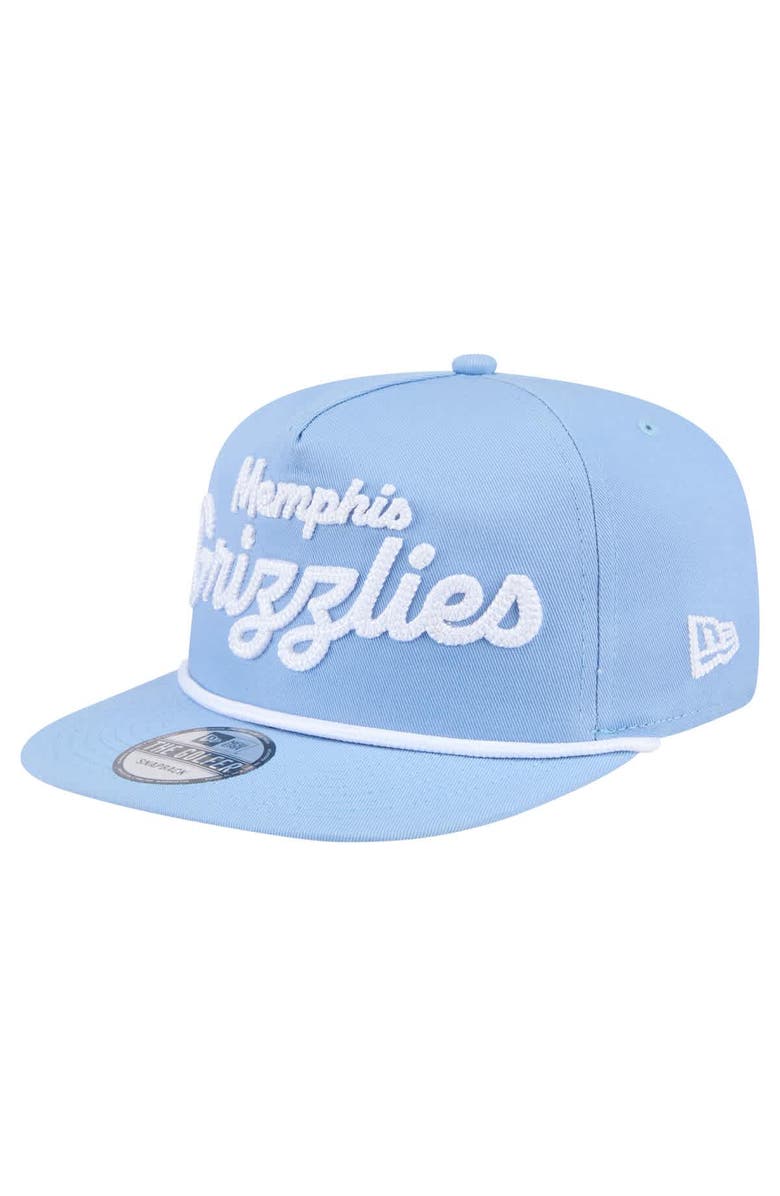 New Era Men's New Era Light Blue Memphis Grizzlies Team Text Golfer Snapback Hat, Alternate, color, 