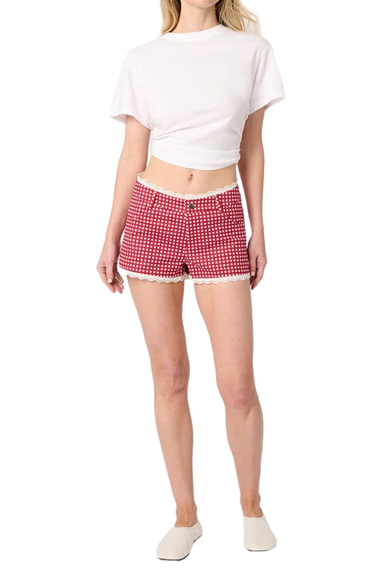 WeWoreWhat Low Rise Hot Short, Alternate, color, Red Multi