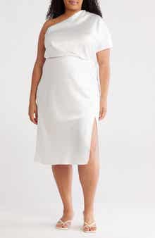 Satin One-Shoulder Dress