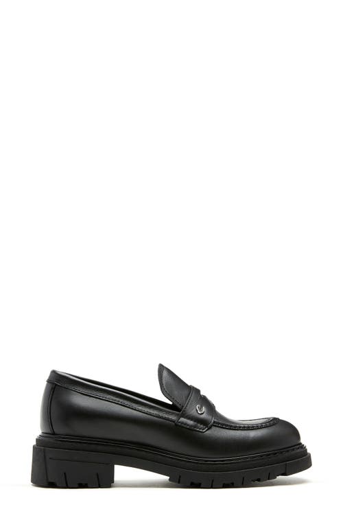 La Canadienne Doe Waterproof Platform Penny Loafer In Black