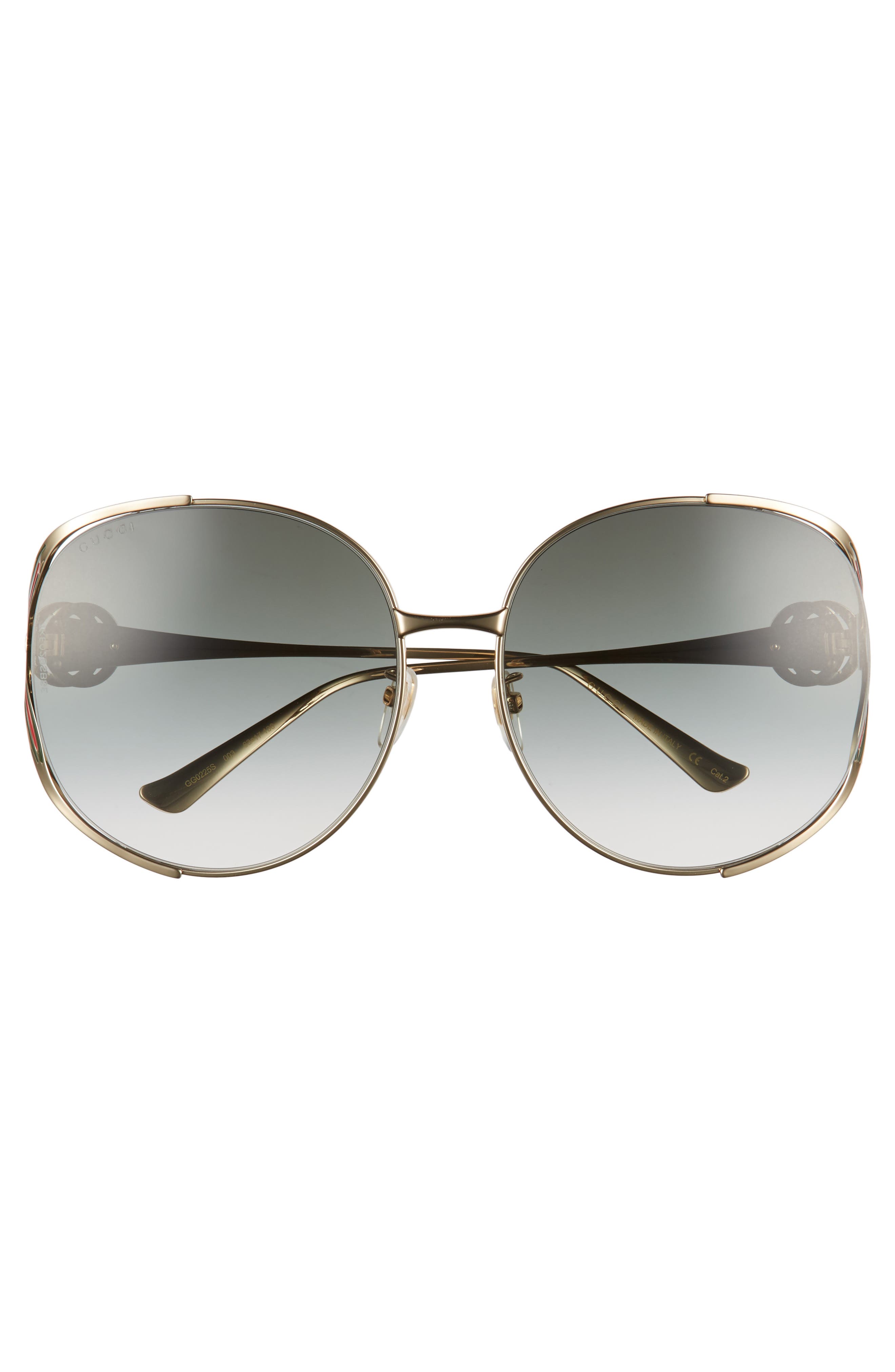 Gucci 63mm Gradient Oversize Open Temple Round Sunglasses (Women
