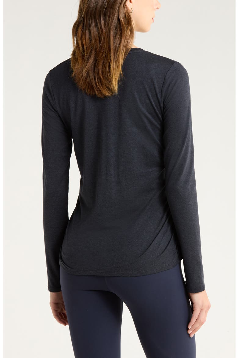 Restore Soft Lite Ruched Long Sleeve T-Shirt, Alternate, color, BLACK