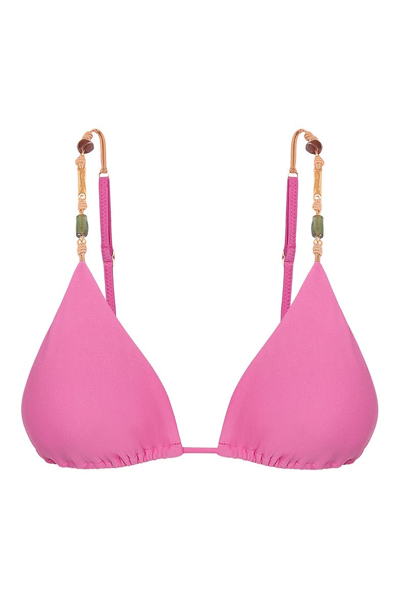 Kaia Paral Beaded Triangle Bikini Top, Alternate, color, PINK