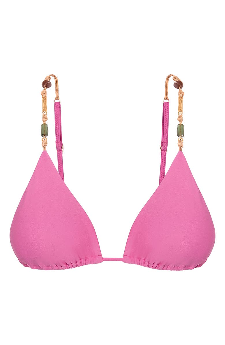 ViX Paula Hermanny Kaia Paral Beaded Triangle Bikini Top, Alternate, color, 