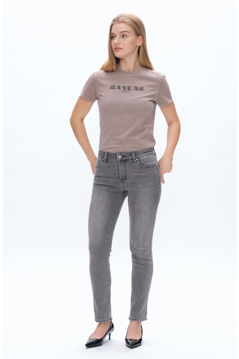 Emily High Waist Slim Straight Leg Jeans, Alternate, color, STONE GREY