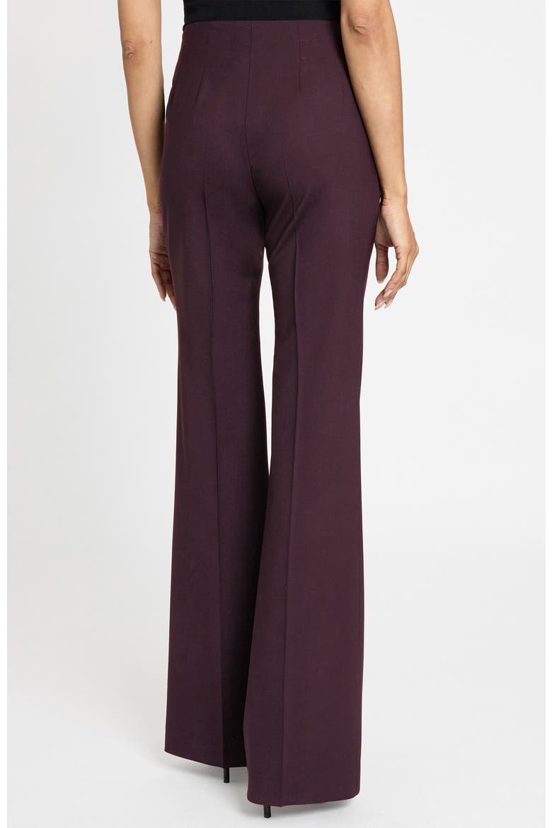 Elizabeth Flared Leg Pant in Virgin Wool Stretch, Alternate, color, RAISIN