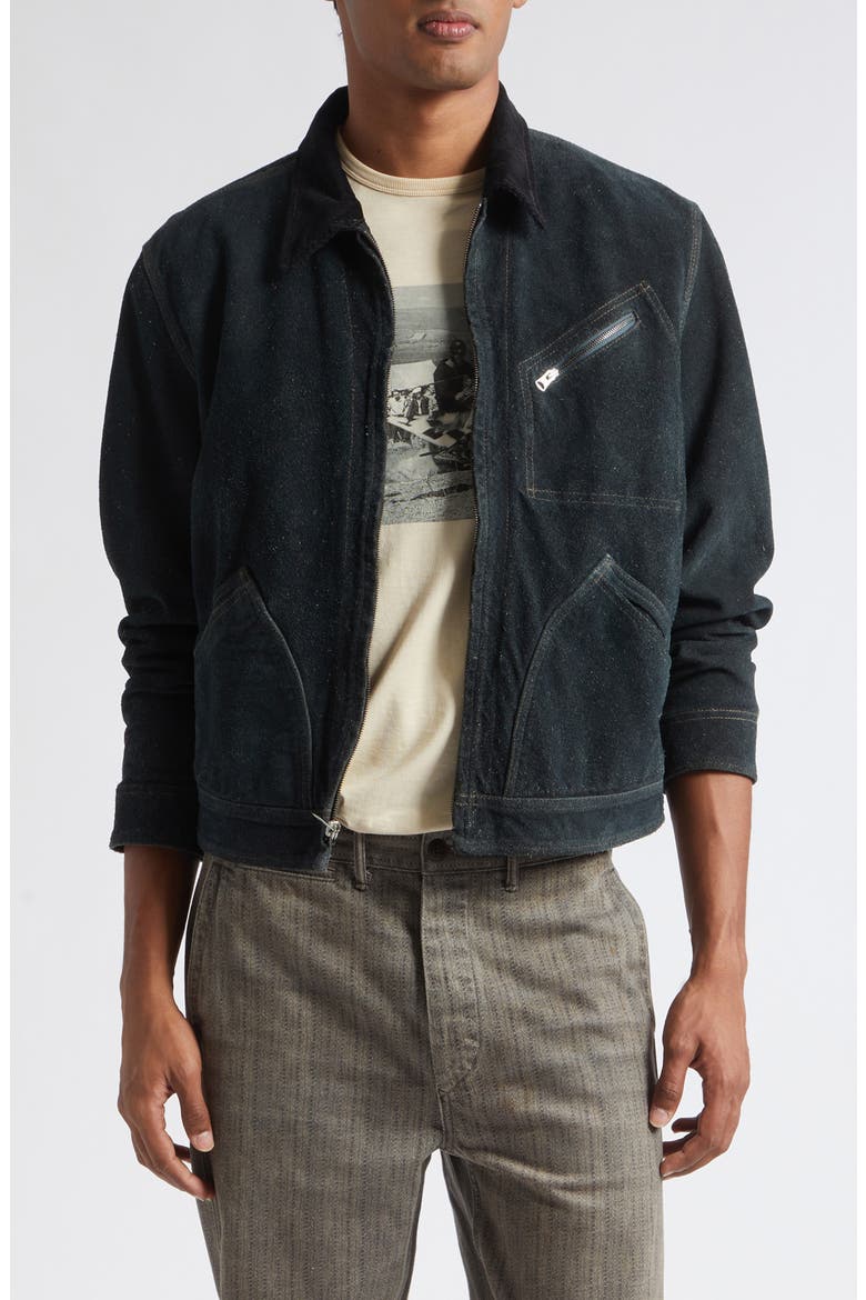 Chrysler Indigo Suede Jacket, Main, color, VINTAGE INDIGO