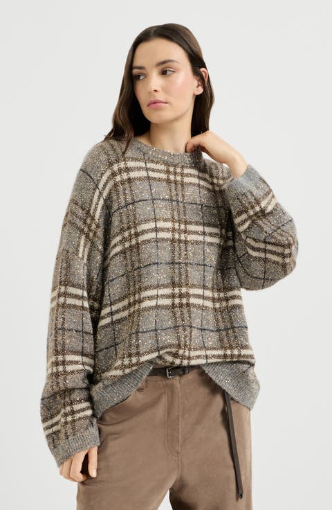 Dazzling mohair prince of wales sweater