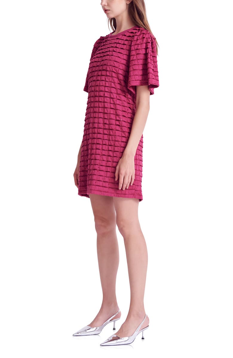 English Factory Tiered Jersey Minidress, Alternate, color, Berry