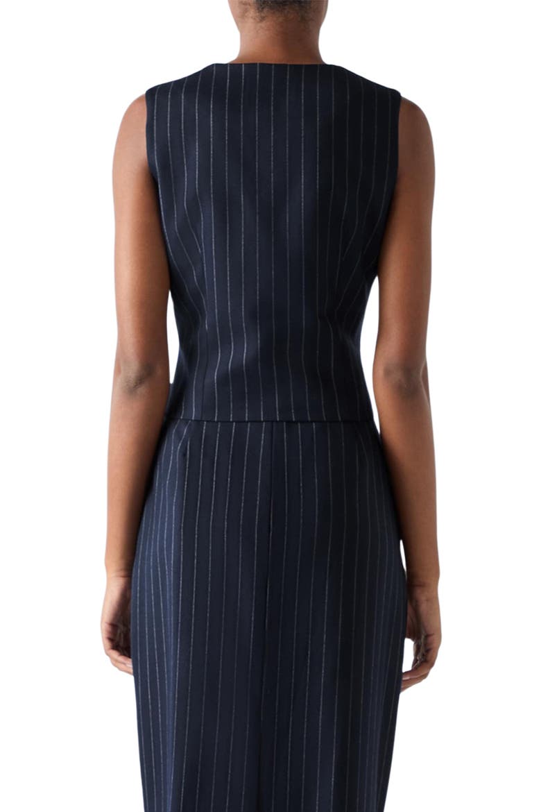 Bella Pinstripe Vest, Alternate, color, NAVY