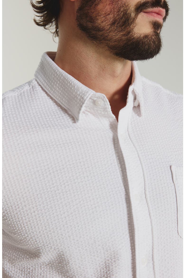 Bennet Stripe Seersucker Short Sleeve Button-Up Shirt, Alternate, color, IVORY