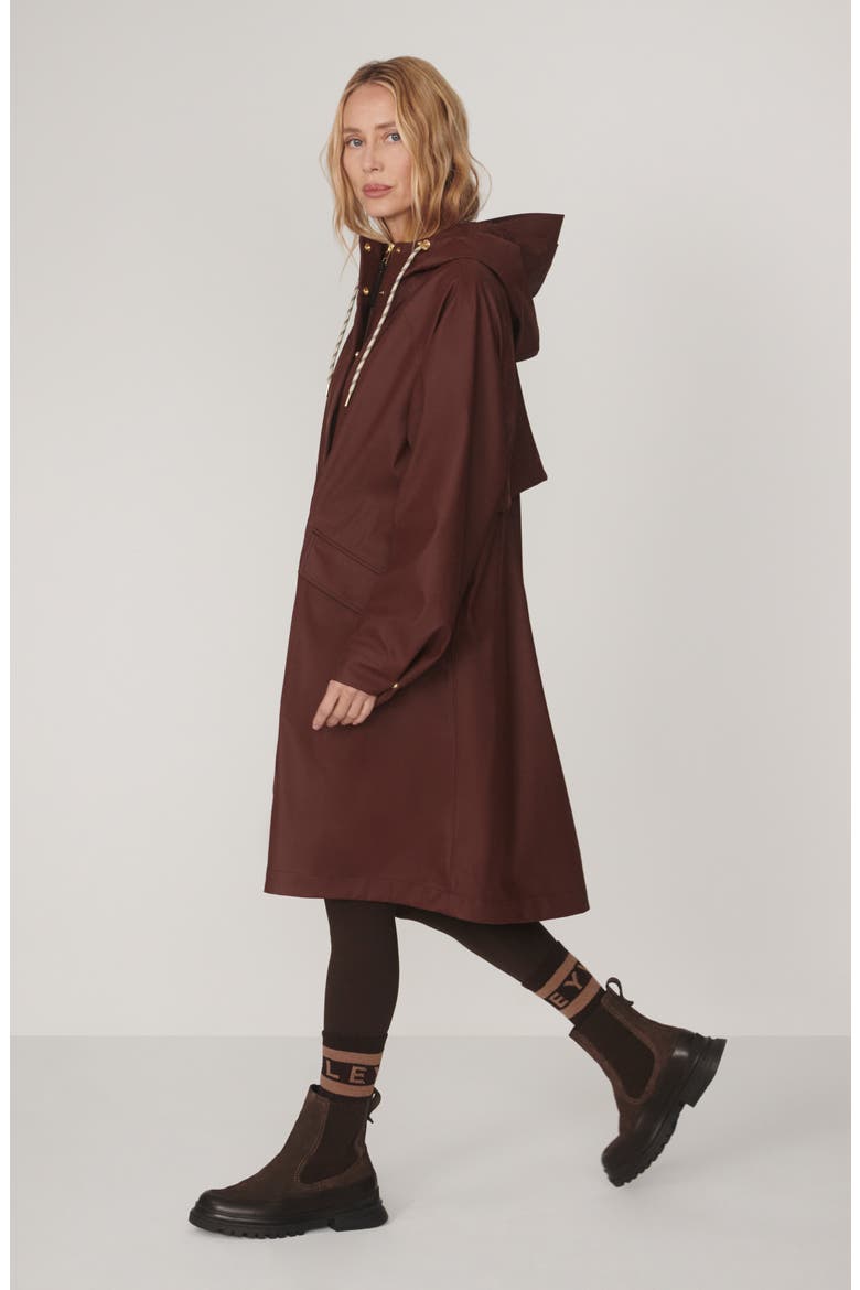 Tovera Long Rain Jacket, Alternate, color, MAHOGANY