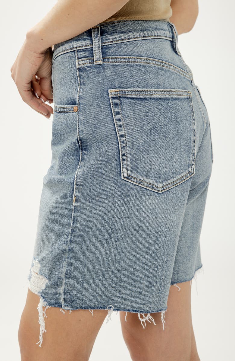 Silver Jeans Co. Relaxed Raw Hew Denim Bermuda Shorts, Alternate, color, 