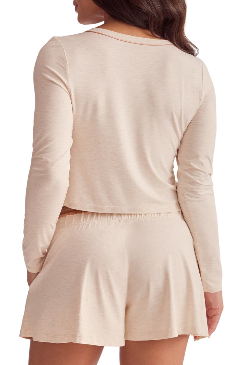 Golden Hour Short Pajama Set, Alternate, color, HONEY OAT/ ROSE GOLD