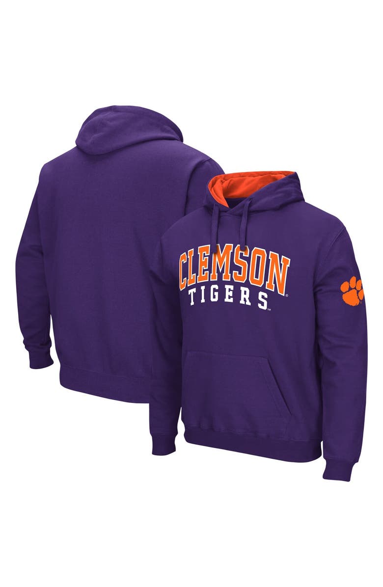 COLOSSEUM Men's Colosseum Purple Clemson Tigers Double Arch Pullover Hoodie, Main, color, Purple