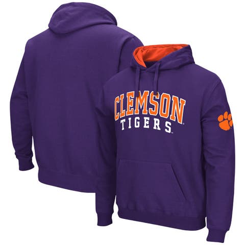 Men's Colosseum Purple Clemson Tigers Double Arch Pullover Hoodie