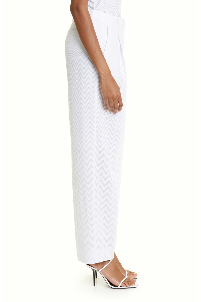 Zigzag Stripe Knit Straight Leg Pants, Alternate, color, BRILLIANT WHITE