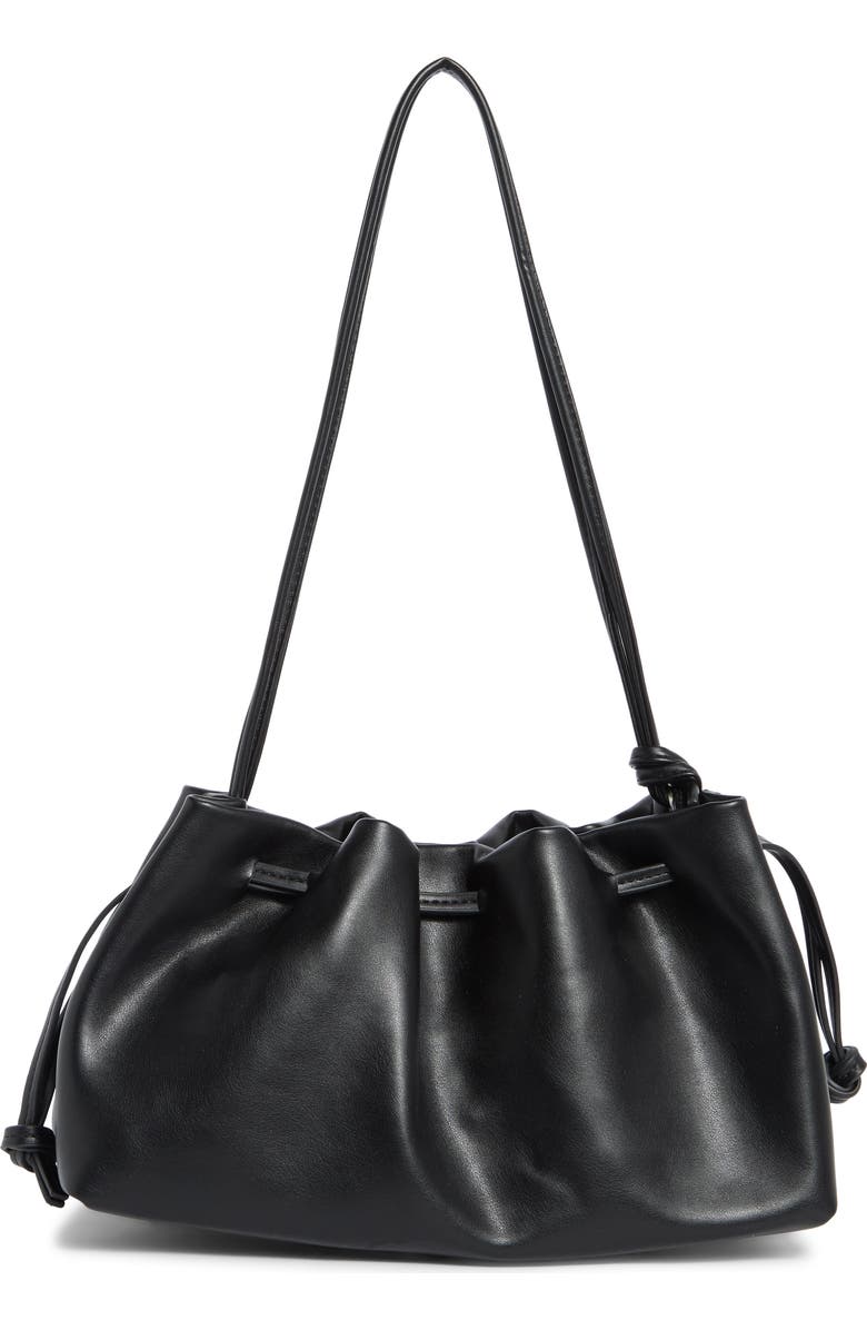 BCBG Faux Leather Shoulder Bag, Main, color, Black