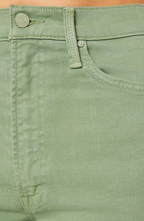 Mother Rider High Waist Step Hem Ankle Straight Leg Jeans In Green