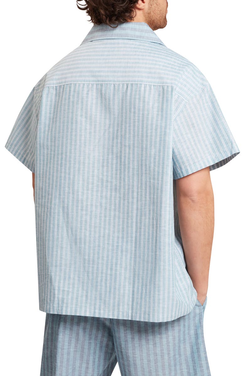 Ted Baker Alverez Short Sleeve Cotton & Linen Button-Up Shirt, Alternate, color, Teal-Blue