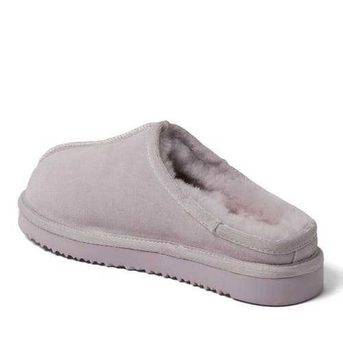 Dearfoams Fireside Greta Genuine Shearling Clog Slipper In Lilac