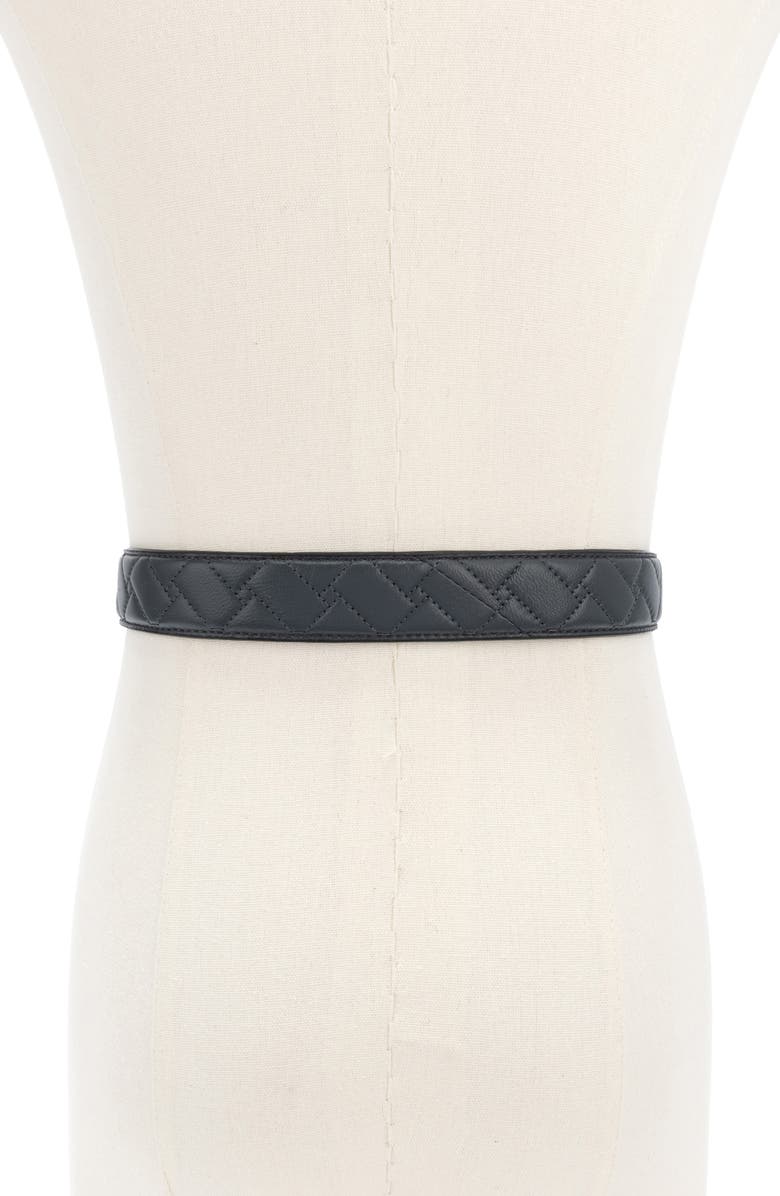 Kurt Geiger London Quilted Kensington Leather Belt, Alternate, color, 