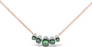 Haus of Brilliance 18K Gold 3/4 Ctw Diamonds & Tsavorite Curved Bar Choker Necklace