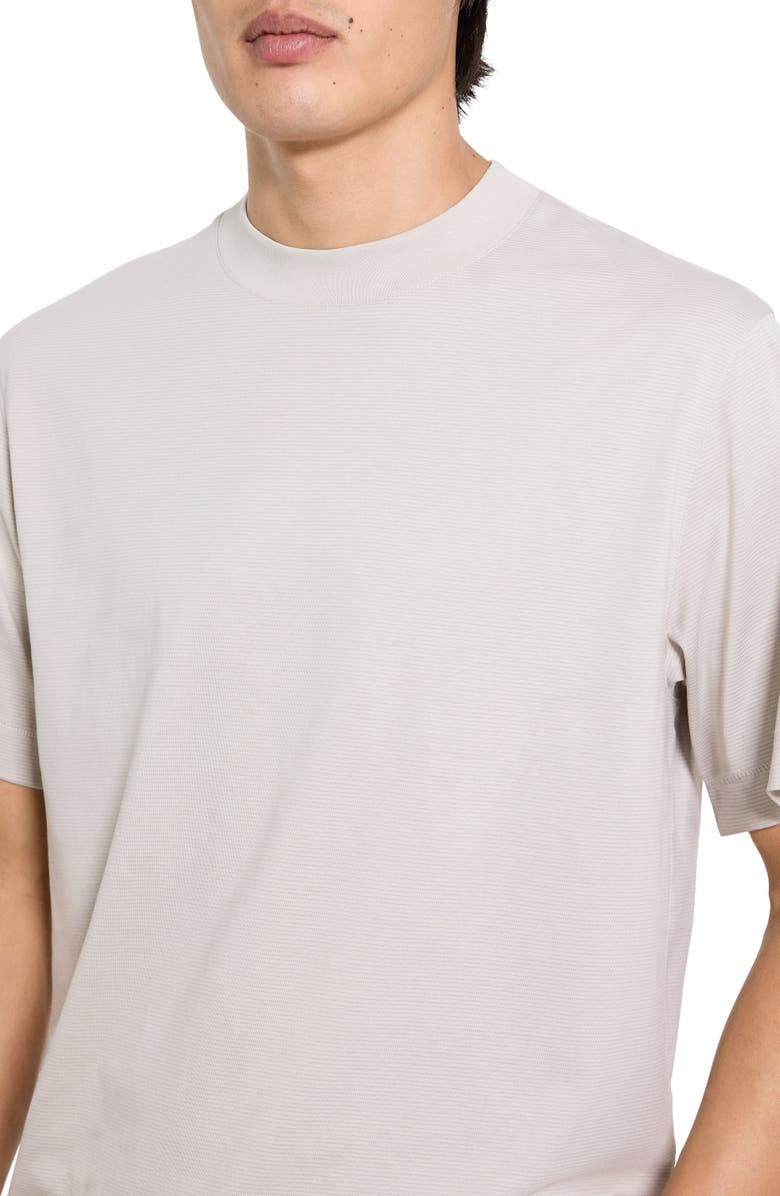 Theory Relaxed Stripe Cotton Blend T-Shirt, Alternate, color, Silver Cloud