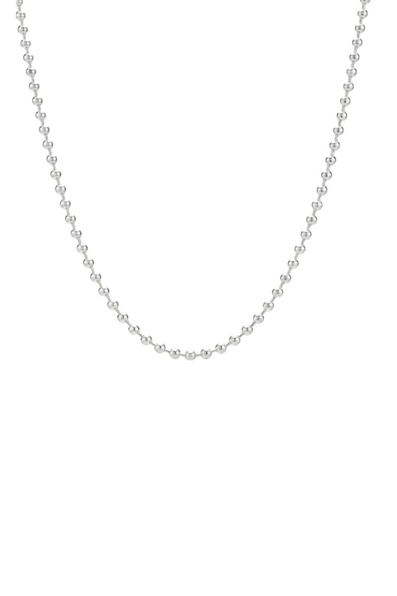 Men's Moon Cut Ball Chain, Main, color, SILVER