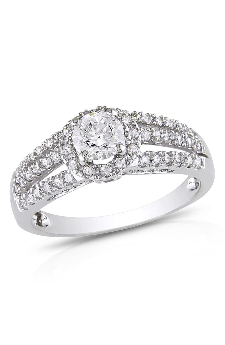 Julianna B. Diamond Split-Shank Engagement Ring 14k, Main, color, 14K White Gold